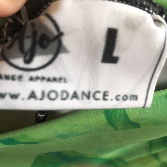 Ajo Dance studio workout Booty Shorts L x 4.25” bright green Trojan detail EUC - Picture 6 of 7